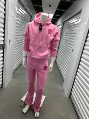 Men's Pink Real Rich Flare Sweatsuit